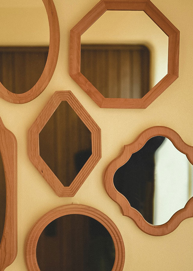 Certa Solid Wood Geometrical Mirror