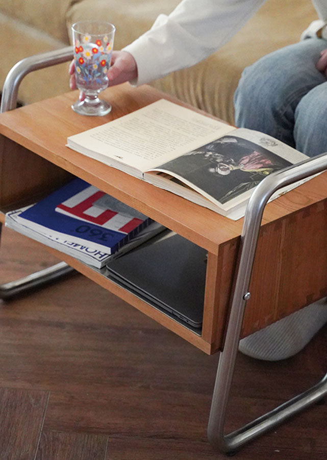 Cadre Solid Wood and Stainless Steel Bench