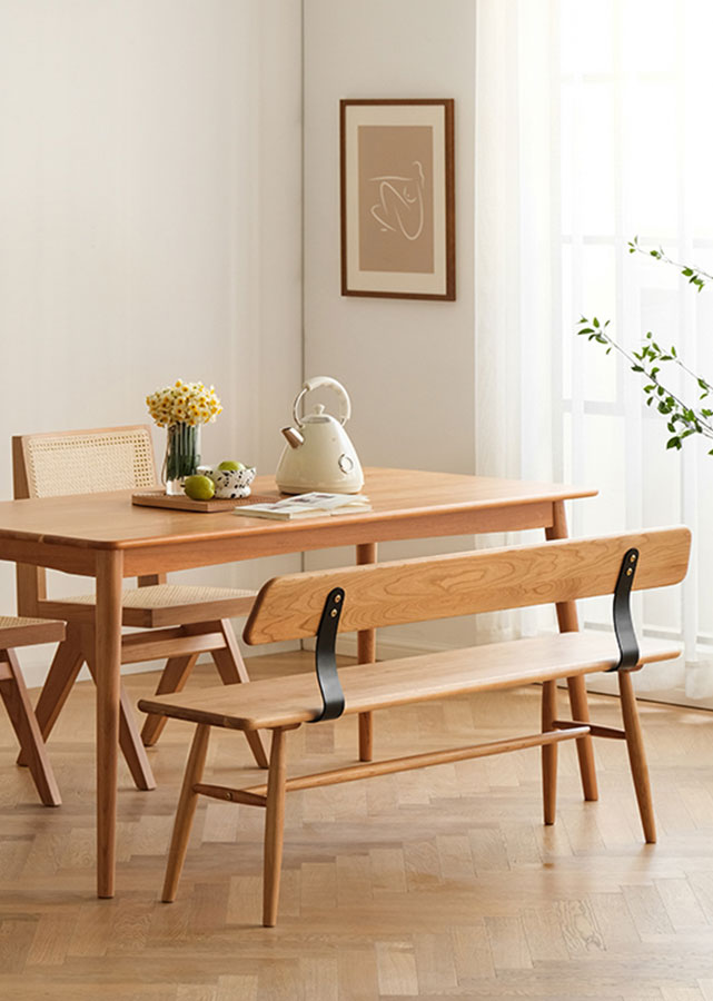 Chocolate Solid Wood Bench with Back