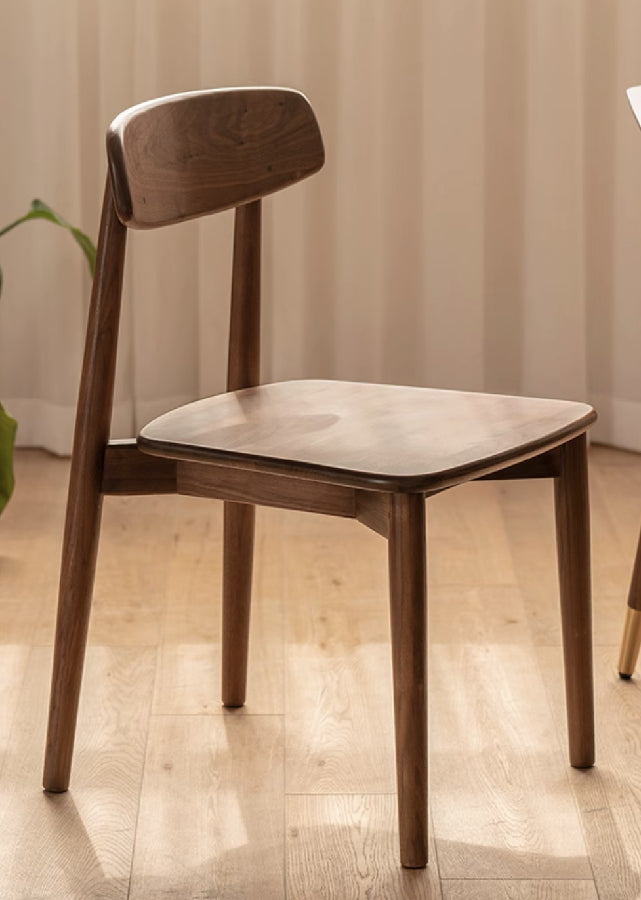 Classic Solid Dark Walnut Chair