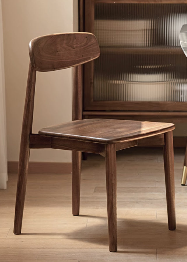 Classic Solid Dark Walnut Chair