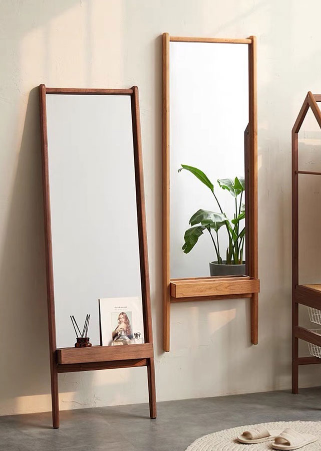 Arca Solid Wood Standing Mirror