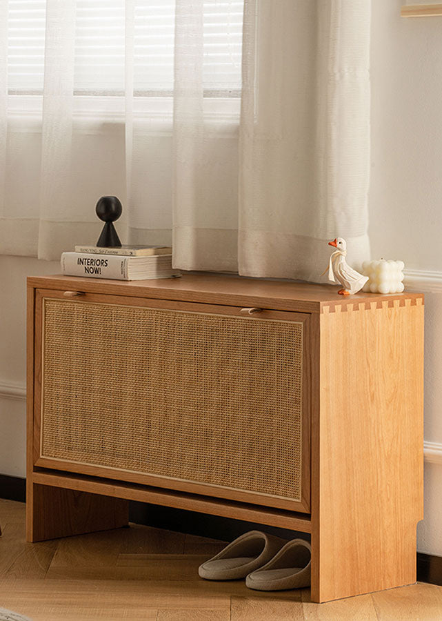 Asto Solid Wood Ultra Thin Shoe Cabinet