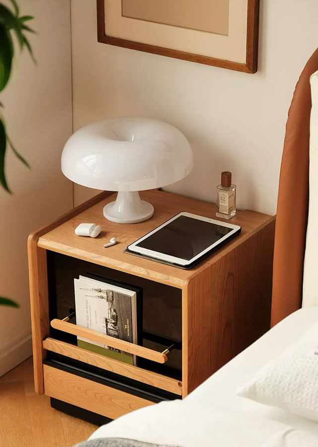 Kael Mixed-Material Nightstand