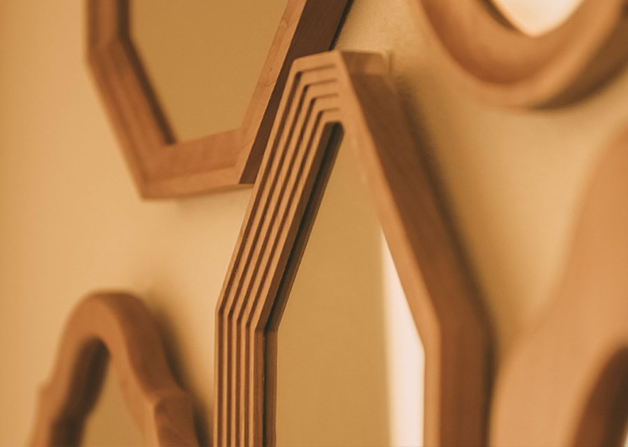 Certa Solid Wood Geometrical Mirror