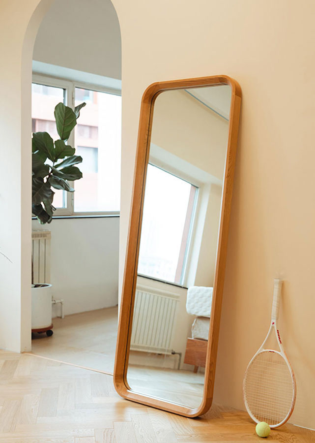 Classic Rounded Solid Wood Mirror