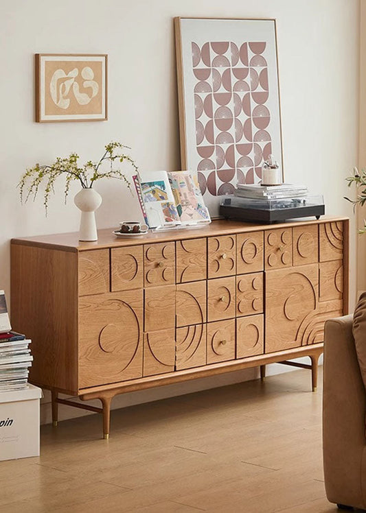 Circles Solid Wood Drawer Chest