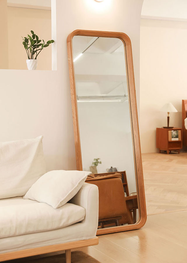 Classic Rounded Solid Wood Mirror