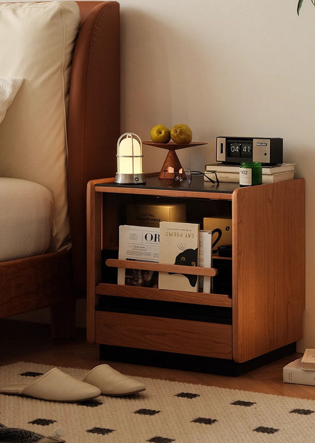 Kael Mixed-Material Nightstand