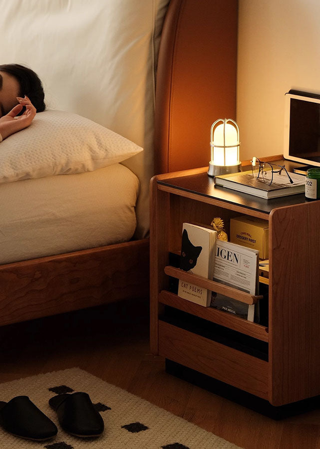 Kael Mixed-Material Nightstand