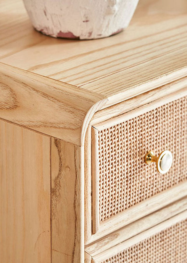Woven Solid Wood Shoe Cabinet