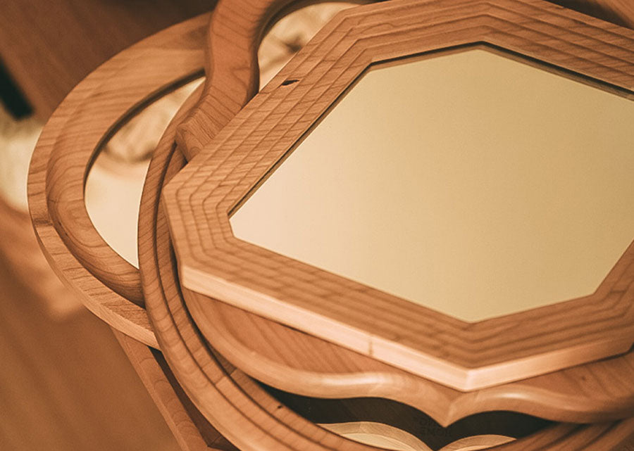 Certa Solid Wood Geometrical Mirror