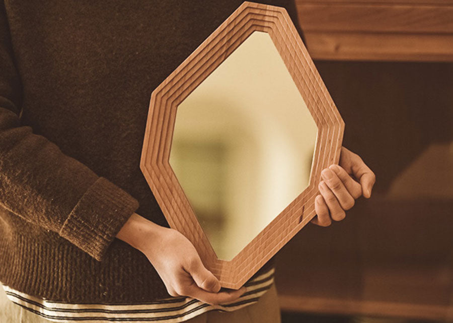 Certa Solid Wood Geometrical Mirror