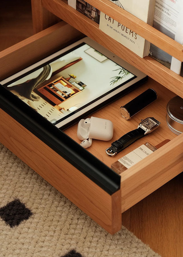 Kael Mixed-Material Nightstand