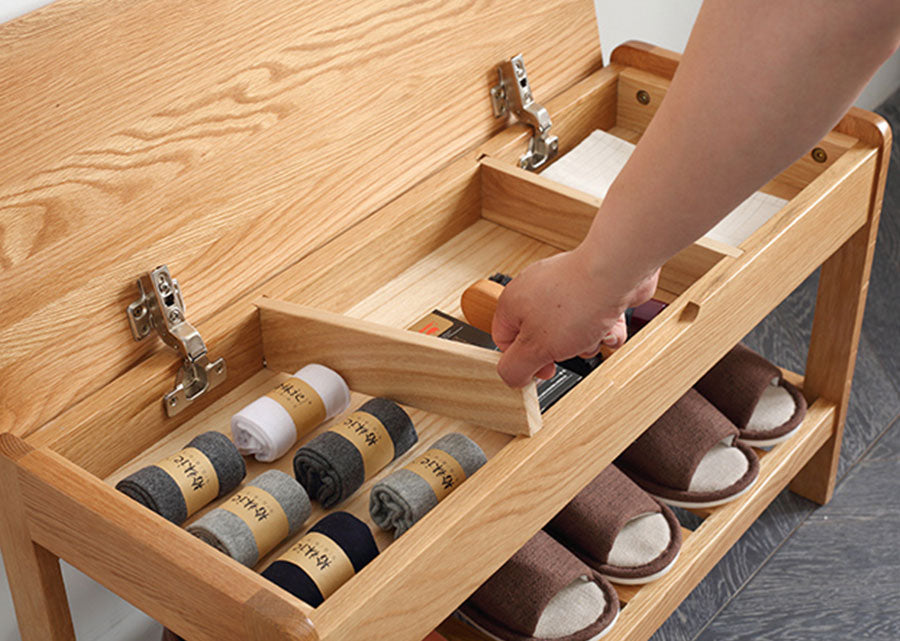 Aperio Solid Wood Bench with Storage