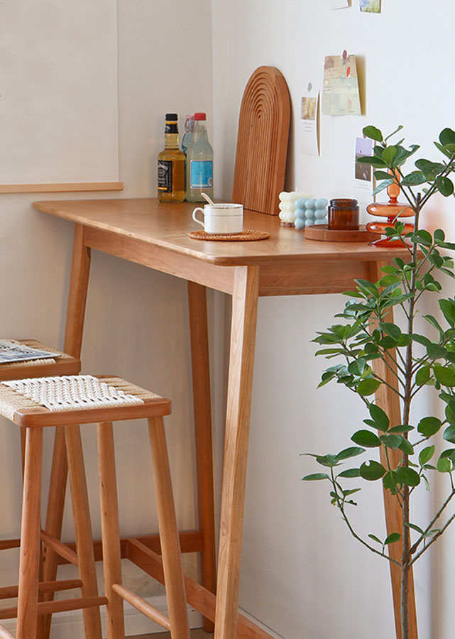 Simple Solid Wood Counter Table