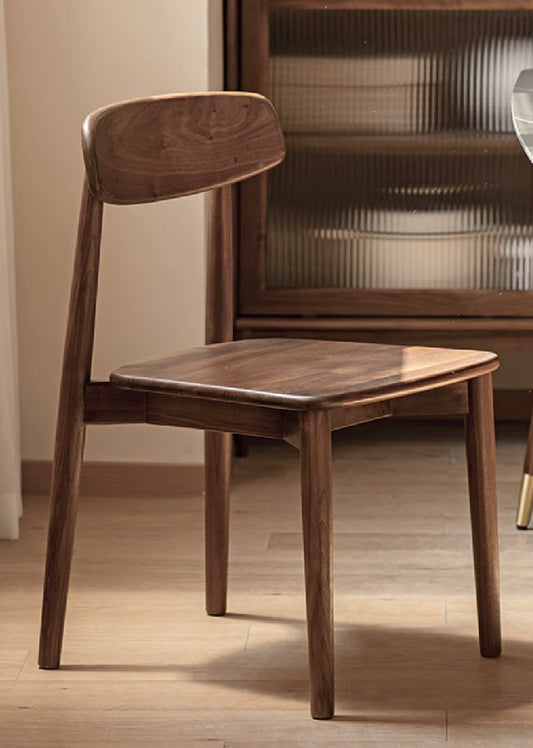 Classic Solid Dark Walnut Chair