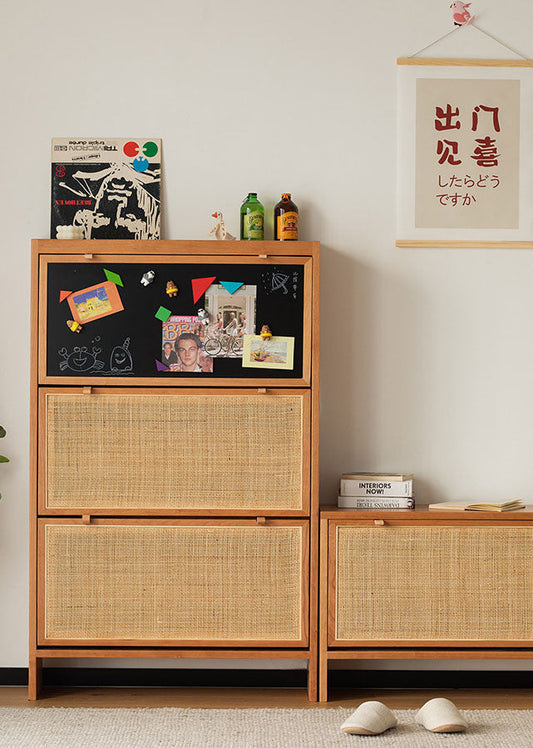 Asto Solid Wood Ultra Thin Shoe Cabinet